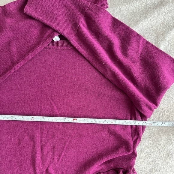 ISAAC Mizrahi Live Purple Ruffle  Sweater Women's size L - Picture 4 of 10